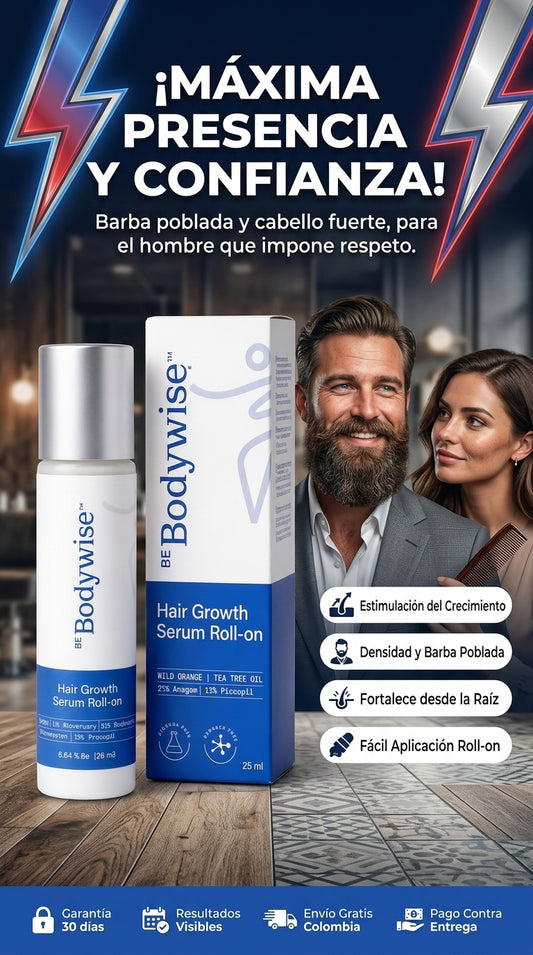 2X1 BodyWise™ Roll-On para el cabello y barba